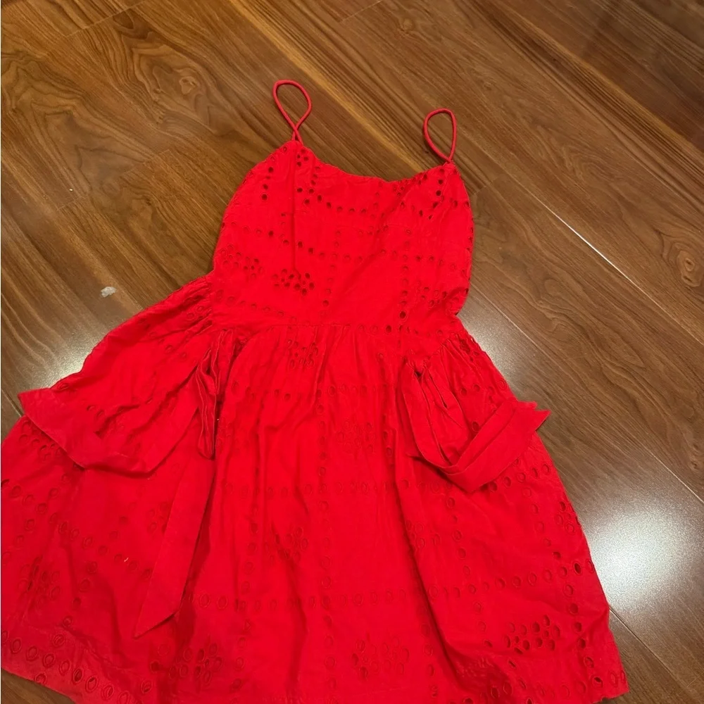 Damson Madder / Penelope mini dress in red eyelet broderie 6 - Picture 6 of 9